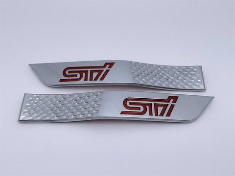 Эмблема надпись шильдик логотип STI на крыло Subaru (Субару) (Серый+красный) (91123FG050, 91123FG040) sub012 фото товара