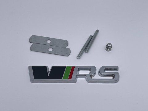 Емблема-шильдик логотип напис VRS на решітку радіатора Skoda (Шкода) 123*25 мм (Хром) (1Z0 853 679, 1Z0 853 sko013 фото товару