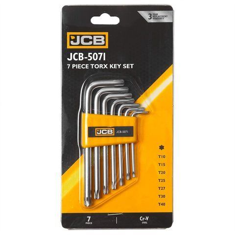 Haбіp Г-oбp. ключів TORX JCB Tools T10H-T40H 7шт JCB-5071 JCB-5071 фото товару
