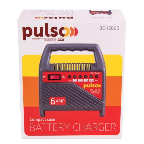 Зарядний пристрій PULSO BC-15860 6&12V/6A/15-80AHR/світлодіодн.індик. (BC-15860) BC-15860 фото
