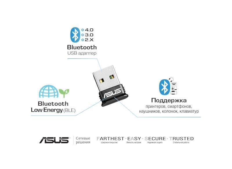Bluetooth-адаптер Asus (USB-BT400) v4.0 10м Black USB-BT400 фото