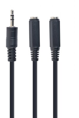 Аудіо-кабель Cablexpert 3.5 мм - 2х3.5 мм (M/F), 0.1 м, чорний (CCA-415-0.1M) CCA-415-0.1M фото