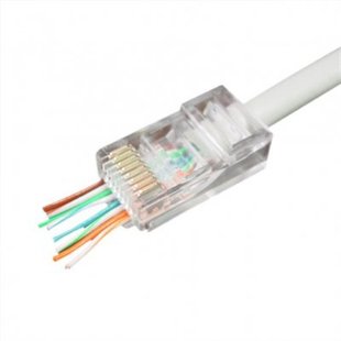 Конектор RJ 45 Cablexpert (LC-PTU-01/100) з наскрізними отворами (100 шт/уп) LC-PTU-01/100 фото