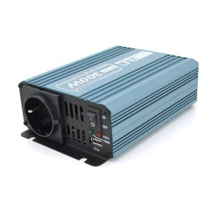 Інвертор напруги Mexxsun MXS-300, 12V/220V, 300W з модифікованою синусоїдою, 1 Shuko, клемні дроти, Q12 MXS-300-12M фото