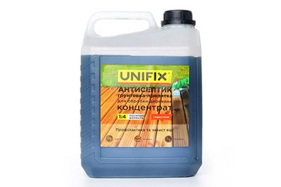 Антисептик грунтовка-пропитка концентрат 1:4 для обработки древесины 5 кг (с индикатором) UNIFIX 951165 фото
