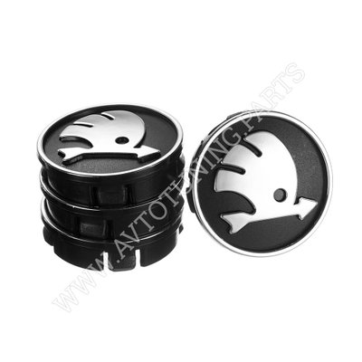 Заглушка колісного диска Skoda 60x55 чорний ABS пластик (4шт.) 50014 (50014) 50014 фото