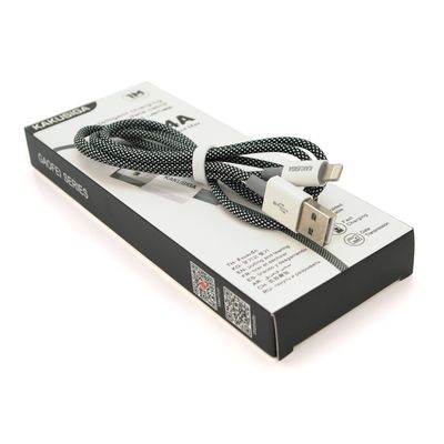 Кабель iKAKU KSC-723 GAOFEI smart charging cable for iphone, Black, довжина 1м, 2.4A, BOX KSC-723-B-L фото