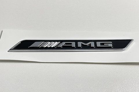 Емблема напис AMG на Mercedes (чорний + хром) meb008 фото товару