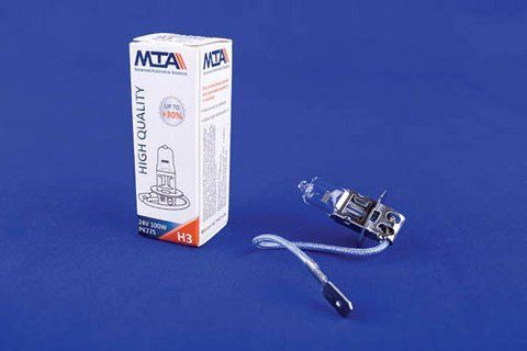 Лампа автомобильная H3 24V 100W PK22S (ближняя/дальняя, противотуманная) MTA 80321 HBC1 фото товара
