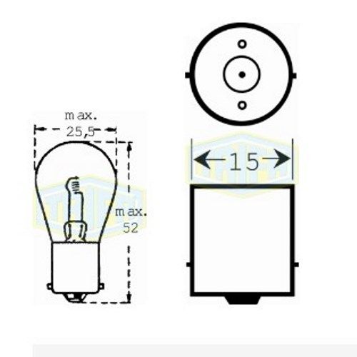Лампа автомобільна прожекторна Trifa 24V 25W BA 15s (00404) 00404 фото