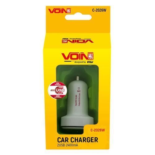 Автомобильное зарядное устройство VOIN C-2026W 2USB (12/24V - 5V 2,4A) (C-2026W) C-2026W фото товара