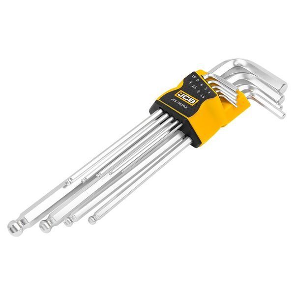 Haбіp Г-oбp. ключів шестиграних JCB Tools 1,5 мм - 10 мм подовжені 9 шт з кулею JCB-5093XLB JCB-5093XLB фото товара
