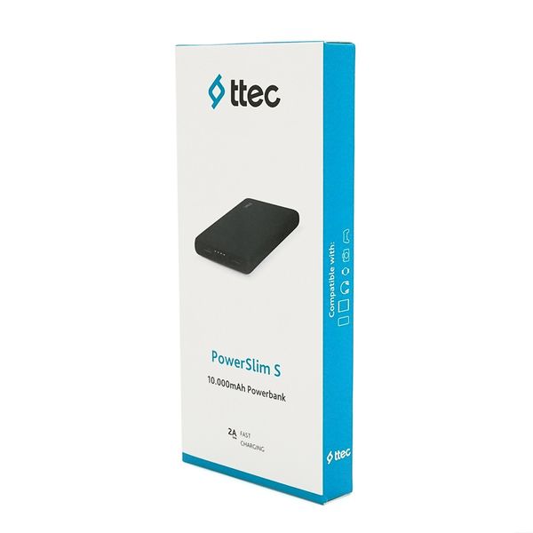 PowerbankTtec 10000mAh, Led, Output: 2*USB, 20W, Black, Q36 2BB135S фото