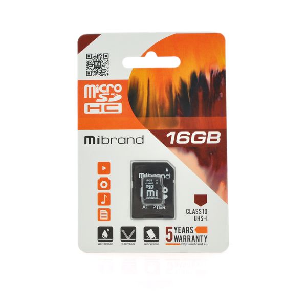 Карта пам'яті Mibrand microSDHC Class 10 UHS-I, 16GB microSDHC-Mb/16 фото