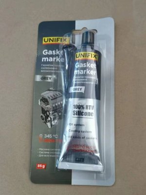 Герметик прокладок силиконовый высокотемпературный серый 85г UNIFIX 940011 фото