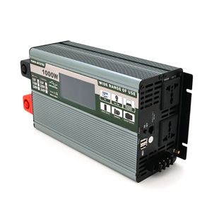 Інвертор напруги Demuda DMDPSW-1000W, 12V/220V, 1000W з правильною синусоїдою, 2 універсальні розетки, 2 USB, Rj 45, клемні дроти, Q6 DMDPSW-1000W фото