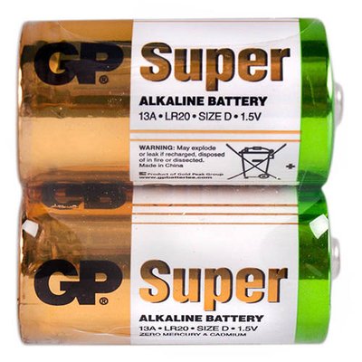 Батарейка GP SUPER ALKALINE 1.5V 13A-S2 лужна, LR20, D (4891199006456) 4891199006456 фото