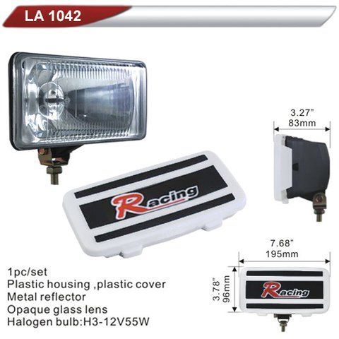 Фара дополнительная DLAA 1042-W/H3-12V-55W/195*96mm/крышка (LA 1042-W) LA 1042-W фото товара