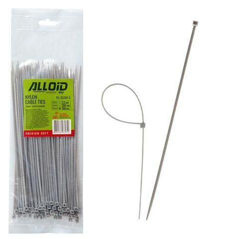 Хомут пластиковый Alloid 2.5 х 200 100шт/уп серый PC-25200 G фото товара
