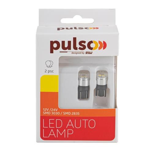 Лампа PULSO/габаритні/LED T10/W2.1x9.5d/2SMD-2835/9-18v/120lm (LP-66161) LP-66161 фото
