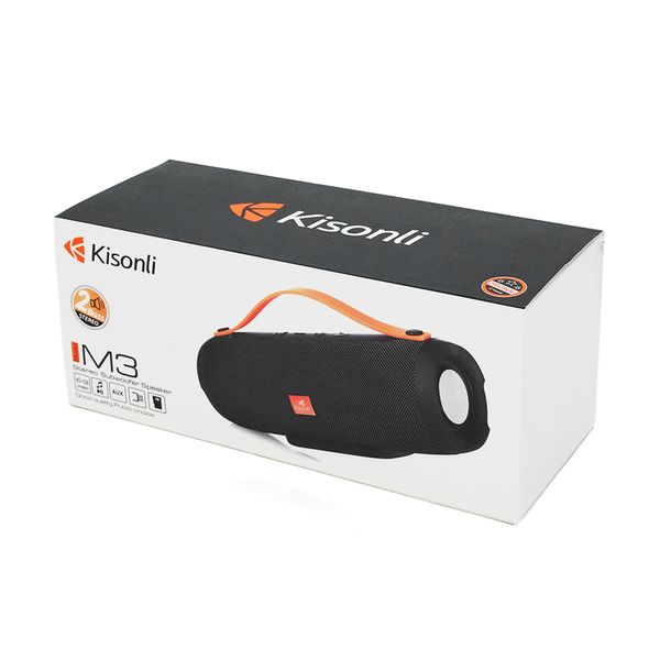 Колонка Kisonli M3 Bluetooth 5.0, 2х5W, 1200mAh, USB/TF/FM/BT/AUX, DC: 5V/1A, Black, BOX, Q40 M3 фото