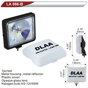 Фара додаткова DLAA 886B-RY/H3-12V-55W/136*116мм/кришка (LA 886B-RY) LA 886B-RY фото