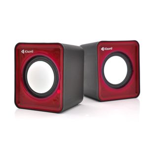 Колонки 2.0 Kisonli V310 для ПК і ноутбука, USB + 3.5mm, 2x0,5W, 20Hz- 20KHz, Red, BOX, Q100 V310R фото