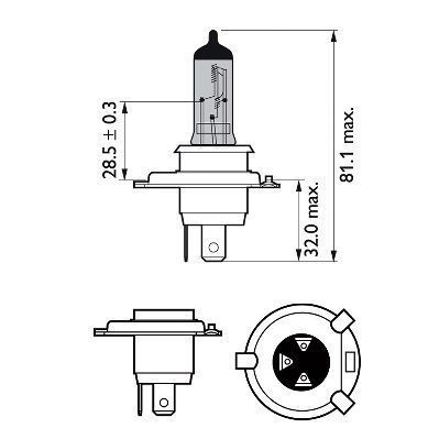 Автолампа Philips H4 12V 60/55W 4000K P43T-38 / BLUEVISION ULTRA MOTO - ЕФЕКТ КСЕНОНУ (УЛЬТРА-ЯСКРАВЕ БІЛЕ СВІТЛО) 12342BVUBW фото товару