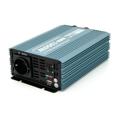 Інвертор напруги Mexxsun MXS-1000, 12V/220V, 1000W з модифікованою синусоїдою, 1 Shuko, 1 USB, клемні дроти, Q6 MXS-1000-12M фото