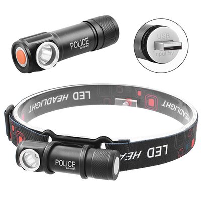 Ліхтар налобний Police 2155-XPE, ЗУ USB, вбудований акумулятор, магніт (2155-XPE) 2155-XPE фото