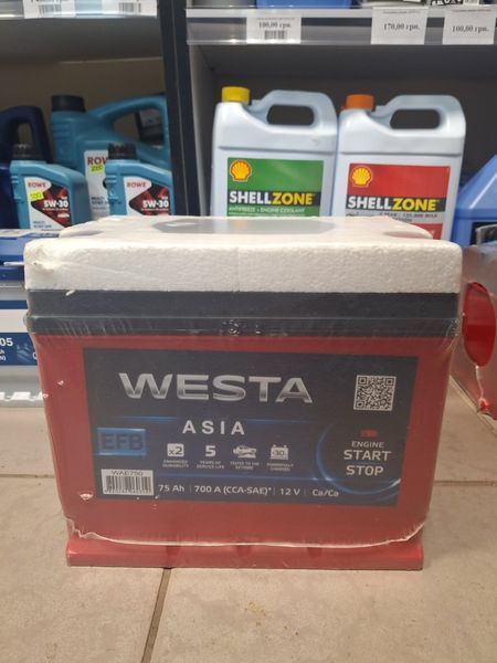 Акумулятор WESTA 6CT-75Ah Азія EFB Start-Stop RED АзЕ (WAE750) WAE750 фото товару