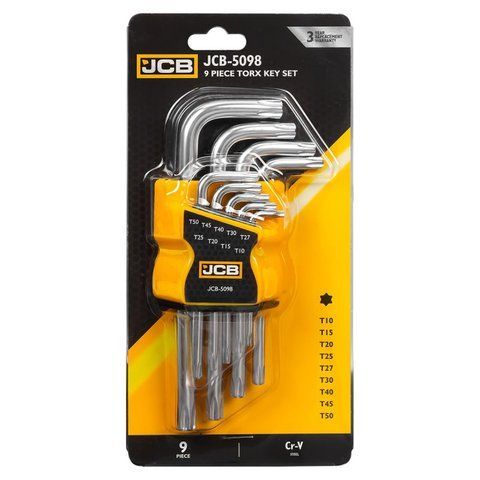 Haбіp Г-oбp. ключів TORX JCB Tools T10H-T50H 9шт JCB-5098 JCB-5098 фото товару