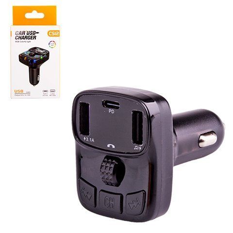 Модулятор FM 5в1 CS12 12-24v 2USB 5V-3.1A Type C 5V-3.1A 3in1 CS12 фото товара