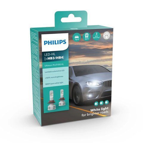 Комплект світлодіодних автоламп HB3/HB4 LED 12/24V 12W 5800K P20D/P22D / LED ULTINON PRO5100 11005U51X2 фото товару