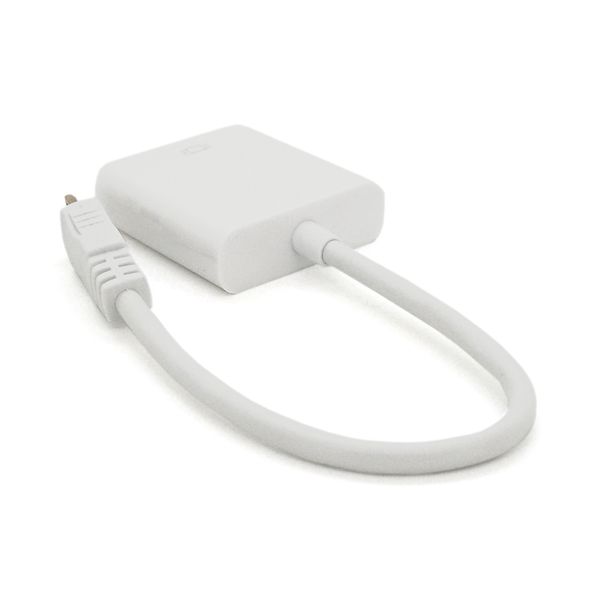 Конвертер mini HDMI (тато) на VGA(мама) 30cm, White, 4K/2K, Пакет YT-C-mnHDMI(M)/VGA(F)-W фото