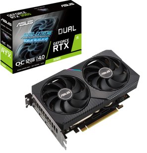 Відеокарта GF RTX 3060 12GB GDDR6 Dual OC V2 Asus (DUAL-RTX3060-O12G-V2) (LHR) DUAL-RTX3060-O12G-V2 фото