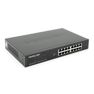 Комутатор POE Mercury SG116PS 14 портів POE 100Мбит + 2 порт Ethernet (UP-Link) 100 Мбіт, БП вбудований, кріплення в стійку, BOX (294 * 180 * 44) SG116PS фото