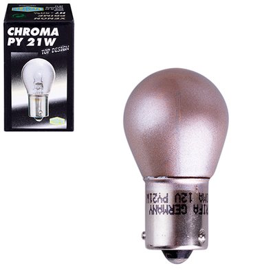 Лампа автомобільна Лампа для стоп-сигнала та проблискових маячків Trifa 12V 21W BAU15s chroma (303 30381 фото