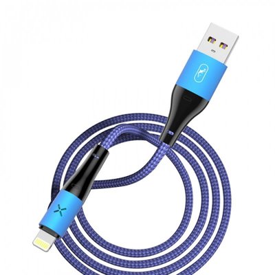 Кабель SkyDolphin S49L LED Aluminium Alloy USB - Lightning (M/M), 1 м, Blue (USB-000566) USB-000566 фото