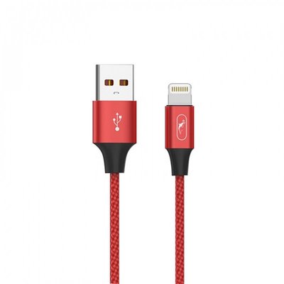 Кабель SkyDolphin S55L Neylon USB - Lightning (M/M), 1 м, Red (USB-000435) USB-000435 фото