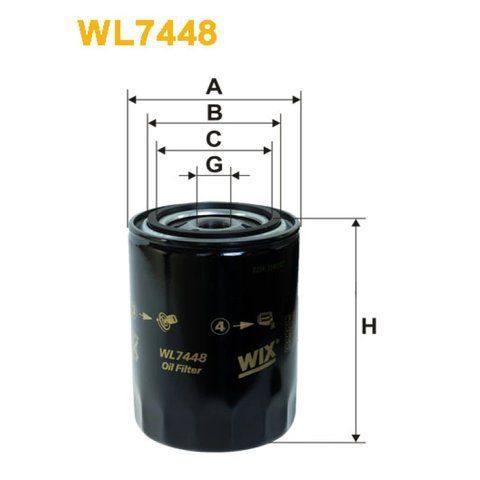 Фільтр оливи Audi A4 (B5/8D), A4 (B6,B7/8E,8H); Seat Exeo; Skoda Superb; Volkswagen Pa Wix Filters (WL7448) WL7448 фото товару