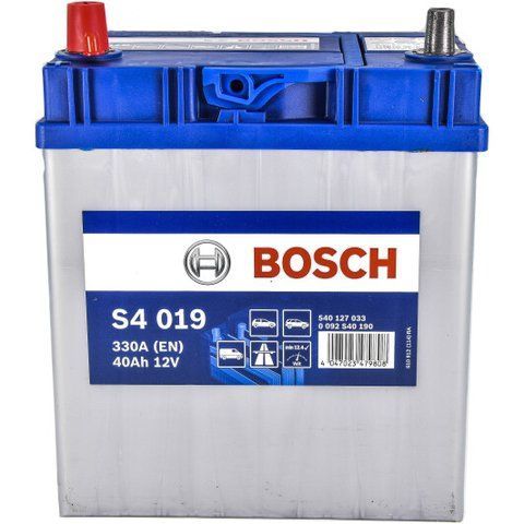 Акумулятор BOSCH 40Ah 12V S4019 L EN330 Азія тонк.клеми 0092S40190 фото товару
