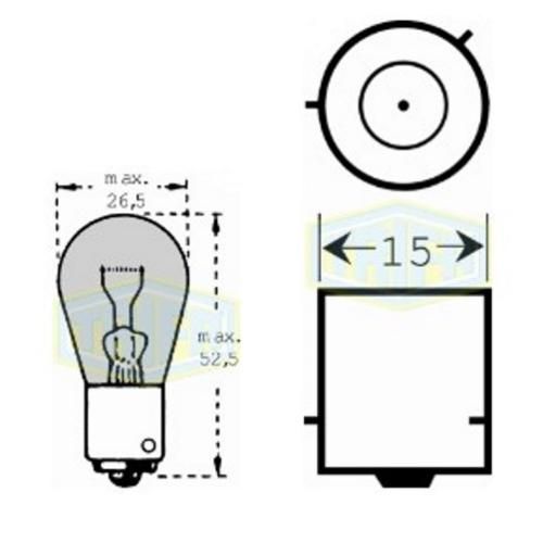 Лампа автомобільна Лампа для стоп-сигнала та проблискових маячків Trifa 12V 21W BAU15s chroma (303 30381 фото