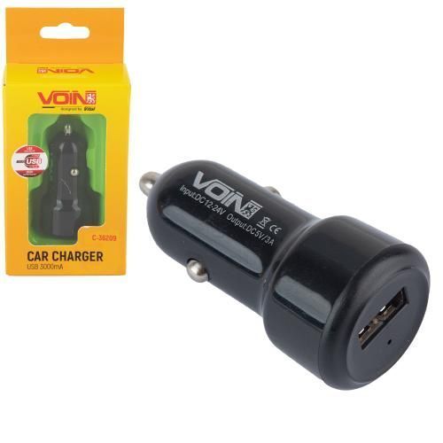 Автомобильное зарядное устройство VOIN C-36209, 1USB (12/24V - 5V 3,0A) (C-36209) C-36209 фото товара