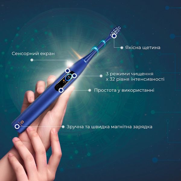 Умная зубная электрощетка Oclean X Pro Navy Blue (OLED) (Международная версия) (6970810551068) 6970810551068 фото