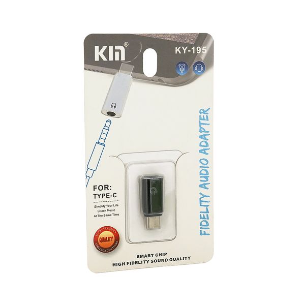 Перехідник KIN KY-195 Type-C(M) => Jack 3.5mm(F), Black, OEM KY-195 фото