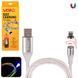 Кабель магнитный Multicolor LED VOIN USB - Lightning 3А, 1m, (быстрая зарядка/передача данных) (VL- VL-1601L RB фото 1
