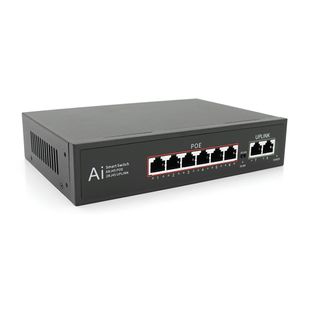 POE комутатор Merlion 4 POE 10/100 + 2 RJ45 10/100 вбудований блок живлення 52V 1.05A BT-D6004 фото