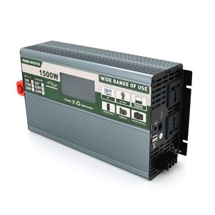 Інвертор напруги Demuda DMDPSW-1500W, 12V/220V, 1500W з правильною синусоїдою, 2 універсальні розетки, 2 USB, Rj 45, клемні дроти, Q6 DMDPSW-1500W фото