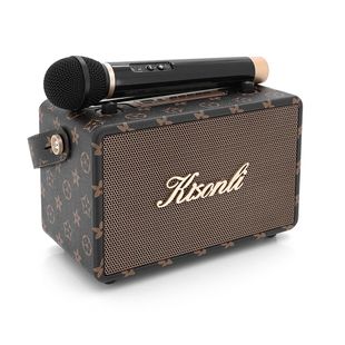 Колонка Kisonli G100 Bluetooth 5.0, 2х10W, 1800mAh, USB/TF/BT/AUX, DC: 5V/1A, Brown, BOX, Q12 G100Br фото